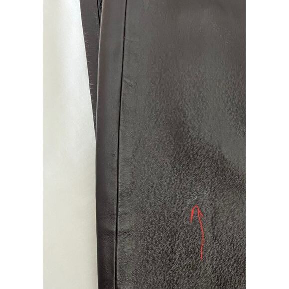 Cami International Leather Flare Pants Women's 14 Mid Rise Chocolate Brown NWT - Picture 7 of 7